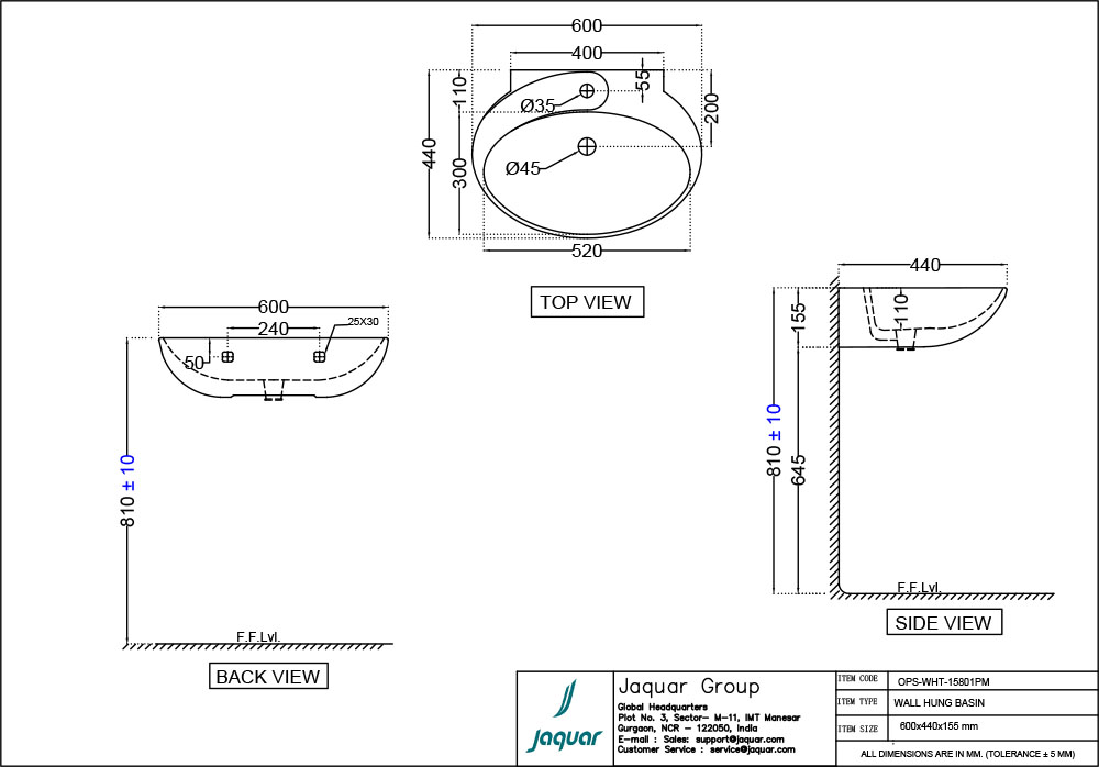Wall Hung Basin - Image 2